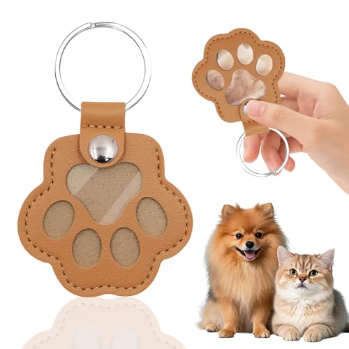 Schlüsselanhänger für Tierhaare, Leder Katze Pfote Keychain, Hundehaar Sammler Schlüsselanhänger, Schlüsselanhänger zum Sammeln von Katzen & Hundehaaren, Gedenkgeschenk für Hunde Katzen (Hellbraun) Schlüsselanhänger für Tierhaare, Leder Katze Pfote Keychain, Hundehaar Sammler Schlüsselanhänger, Schlüsselanhänger zum Sammeln von Katzen & Hundehaaren, Gedenkgeschenk für Hunde Katzen (Hellbraun) von SUBRINGE