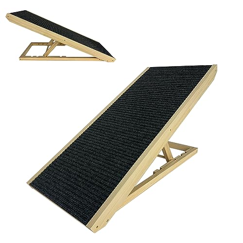 SUBTLETY Hundetreppe Klappbare Hunderampe Haustiertreppe aus Holz & Filz Katzentreppe Haustier Rampe Treppen für Hunde Katze Tiertreppe für Bett Couch Auto Belastbarkeit bis zu 100kg (Typ A) von SUBTLETY