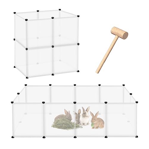 SUBTLETY Meerschweinchen Käfig aus Kunststoffplatten für Innen Draußen 145x75x48cm Kaninchen Freigehege Hasengitter mit Anti-Rutsch Pads und Kabelbinder Gehege für Kleintiere (Transluzentes Weiß) SUBTLETY Meerschweinchen Käfig aus Kunststoffplatten für Innen Draußen 145x75x48cm Kaninchen Freigehege Hasengitter mit Anti-Rutsch Pads und Kabelbinder Gehege für Kleintiere (Transluzentes Weiß) von SUBTLETY