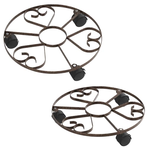 SUBTLETY Metall Pflanzenroller Rund Untersetzer mit Rollen Blumen Rollbrett für Innenbereich & Außenbereich Blumenroller Tragkraft bis 150KG Pflanzkübel Rollwagen für Topfpflanzen & Möbel (Type E) SUBTLETY Metall Pflanzenroller Rund Untersetzer mit Rollen Blumen Rollbrett für Innenbereich & Außenbereich Blumenroller Tragkraft bis 150KG Pflanzkübel Rollwagen für Topfpflanzen & Möbel (Type E) von SUBTLETY