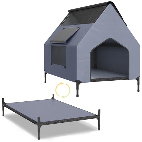 SUBTLETY Oxfordtuch Hundehütten Tierhäuser Bausatz Hundebett mit Abnehmbares Atmungsaktives Dach & Belüftungsöffnung Fenster & Erhöhtem Fußboden Haustierhütte für Draußen & Innen (109,5x74,5x93cm) SUBTLETY Oxfordtuch Hundehütten Tierhäuser Bausatz Hundebett mit Abnehmbares Atmungsaktives Dach & Belüftungsöffnung Fenster & Erhöhtem Fußboden Haustierhütte für Draußen & Innen (109,5x74,5x93cm) von SUBTLETY