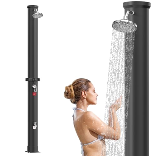 SUBTLETY Solardusche 40 Liter PVC Kunststoff Solar Gartendusche mit Drehbare Verchromt Regenduschkopf & Wasserhahn Camping Duschsäule Warm Wasser bis 60℃ Pooldusche für Garten Strand Patio (Schwarz) SUBTLETY Solardusche 40 Liter PVC Kunststoff Solar Gartendusche mit Drehbare Verchromt Regenduschkopf & Wasserhahn Camping Duschsäule Warm Wasser bis 60℃ Pooldusche für Garten Strand Patio (Schwarz) von SUBTLETY