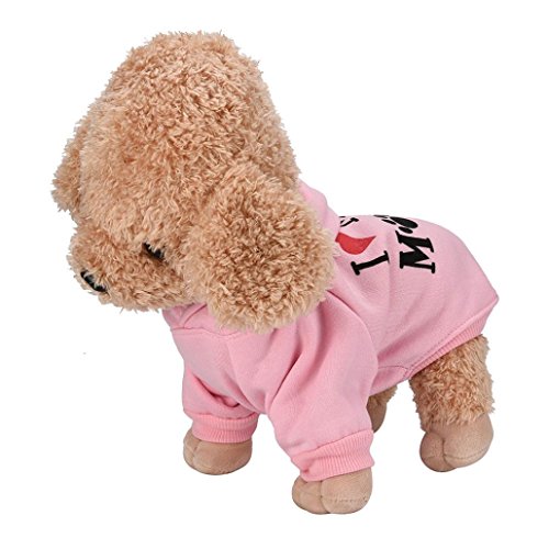 SUCES Kleine Haustier-Hundekleidung Mode Kostüm Puppy Baumwollmischung T-Shirt Bekleidung Hundekleidung Weiche Warme Haustier Hundewelpen Kleidung Kleines Welpen Kostüm Kleid (L, Pink) von SUCES Haustier