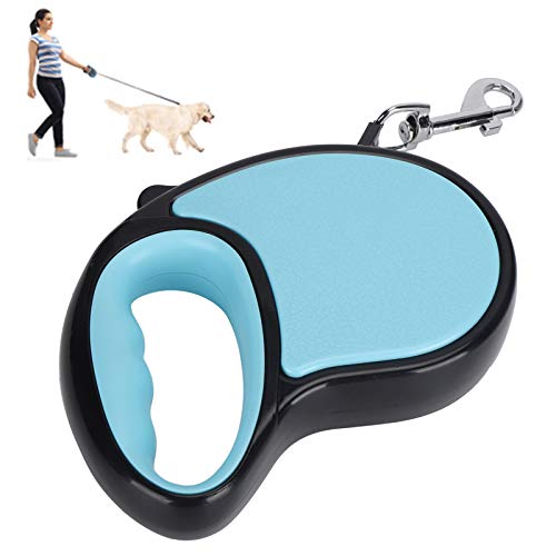 SUCIE Einziehbare Hundeleine, Lange Hundeleine mit rostfreiem Drehhaken für kleine mittelgroße Hunde für den Außenbereich(Blue, 5M) von SUCIE
