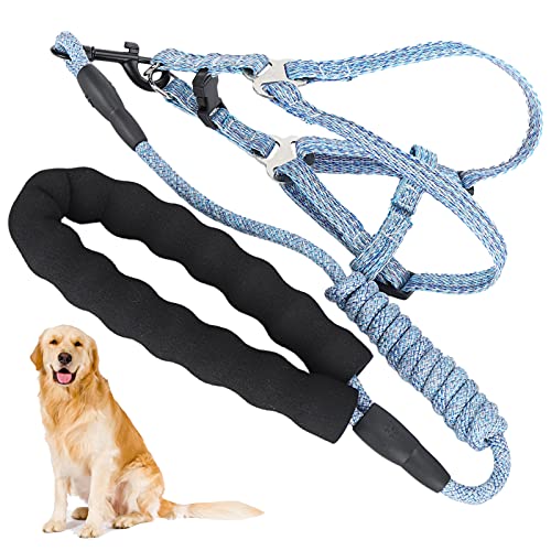 SUCIE Hundegeschirr, Anti-Verloren-Hundegeschirr mit Leine Blau ausbruchsicher verstellbar für Haustiere(S (Suitable for 3-8 kg)) von SUCIE