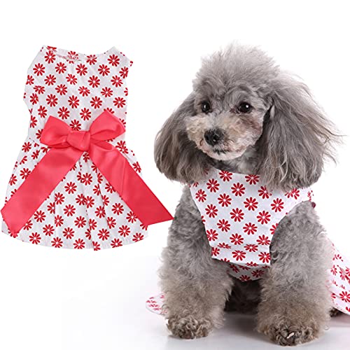 SUCIE Hunderock, Hunde-Polyester-Kleid einfach für Indoor für Mädchen Hund für Zuhause(XDZ302 White, L) von SUCIE