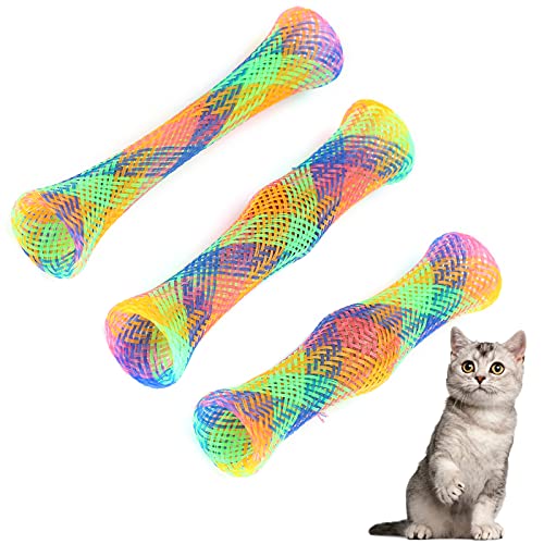 SUCIE Katzenfederspielzeug, Katzenhüpfer-Röhrenspielzeug Helle Farben Lustig für Katzen für die Interaktion mit Haustieren von SUCIE