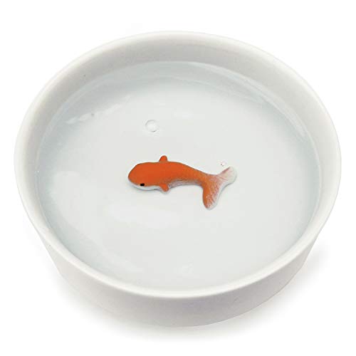 SUCK UK Sk Bowlfish1 Witzige Goldfisch Hunde- Oder Katzenschale Für Wasser Oder Futter |Katzenfutter & Hundefutter Schale| Keramikschale | Katzenzubehör, Weiß von SUCK UK