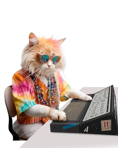 Suck UK Cat Scratcher Synthesizer | Karton Katzenkratzer | Kätzchenspielzeug & Katzenspielzeug für Indoor-Katzen | Katzenkratzer & Katzenkratzbrett | Katzenspielzeug interaktiv für Indoor-Katzen von SUCK UK