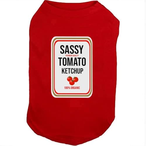 SUEOSU Condiments Shirts für Haustiere, Hunde, Katzen – passende Senf-Ketchup-Relish-Gewürze, Hundekostüme, T-Shirts (klein, rot) von SUEOSU