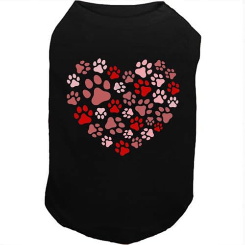 SUEOSU Hunde-Shirts für Haustierkleidung, lustige Grafik, Valentinstag, Hundebekleidung, weich, leicht, Welpenhemd für kleine, mittelgroße und große Hunde (Schwarz-2, L) von SUEOSU