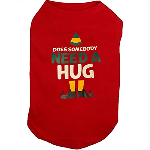 SUEOSU Weihnachts-Hundeshirts für Haustierkleidung, weich, atmungsaktiv, Welpen-Shirt, bedrucktes Haustier-T-Shirt, Welpen, Hunde, Weihnachten, Cosplay, Xmas Pet Apparel für kleine, mittelgroße und große Hunde und Katzen (L, Rot-1) von SUEOSU