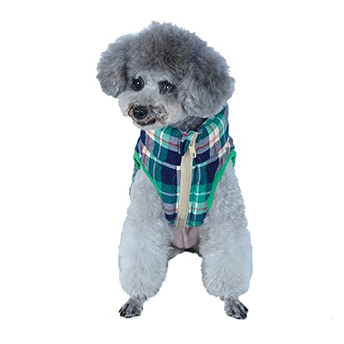 SUEOSU Winter-Hundemäntel, Hundebekleidung für kaltes Wetter, britischer Flanell, kariert, winddicht, warme Hundejacke für Hundemäntel für den Winter, 7 Größen, 3 Farben (XXL, grün, schottisches Karo) von SUEOSU