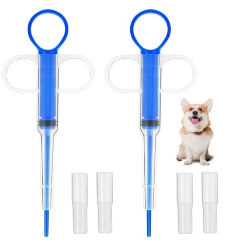 Pillendosenspender für Haustiere, 2 Stück, für kleine Katzen, Hunde, Haustier-Medizin-Spritze, Fütterungswerkzeug, weiche Spitze, Tablettenspritze, Schieber für Fütterungszubehör Pillendosenspender für Haustiere, 2 Stück, für kleine Katzen, Hunde, Haustier-Medizin-Spritze, Fütterungswerkzeug, weiche Spitze, Tablettenspritze, Schieber für Fütterungszubehör von SUHAI