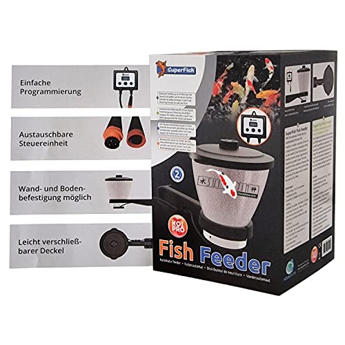Futterautomat Koi Pro Fish Feeder - inkl. 1kg Koifutter Sui JIN Ginger Grow - Teich Fischfutterautomat, Koi, Koiteich, Fische, Koifutter (7 Liter) von SUI JIN Teichprodukte