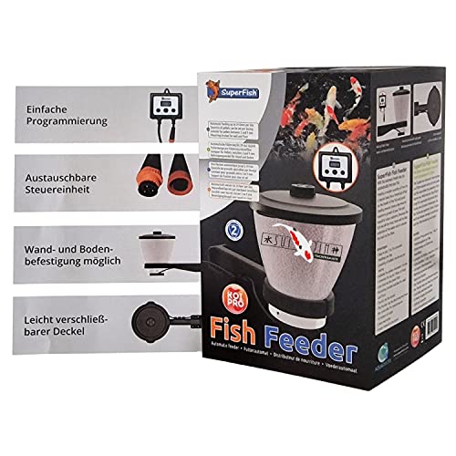 Futterautomat Koi Pro Fish Feeder - inkl. 1kg Koifutter Sui JIN Ginger Grow - Teich Fischfutterautomat, Koi, Koiteich, Fisch, Koifutter (7 Liter) von SUI JIN Teichprodukte