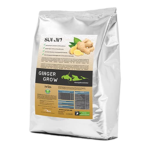 Koifutter Ginger Grow Ingwer Kartoffel Spirulina + Immun für Koi Fisch Futter (Ingwer - Kartoffel - Spirulina, 15kg) von SUI JIN Teichprodukte