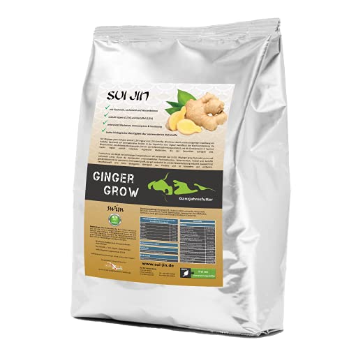 Koifutter Ginger Grow Ingwer Kartoffel Spirulina + Immun für Koi Fisch Futter (Ingwer - Kartoffel - Spirulina, 5kg) von SUI JIN Teichprodukte