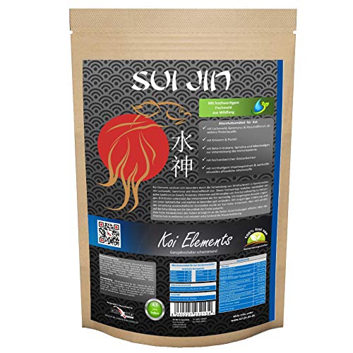 SUI JIN Teichprodukte Koi Elements Koifutter Kräuter + Immun für Koi Fisch Futter (1kg) von SUI JIN Teichprodukte