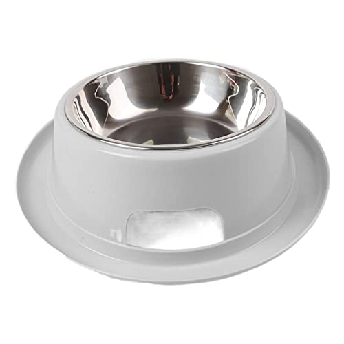 SUICRA Futternäpfe 15 Tilt Pet Bowl Stainless Steel Pet Non-Slip Bowl (Color : Grijs) von SUICRA