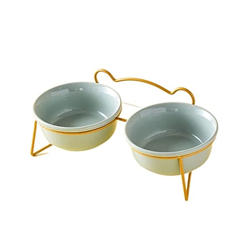 SUICRA Futternäpfe Bowl Pet Feeder Hob Ceramic Double Bowl (Color : 1) von SUICRA