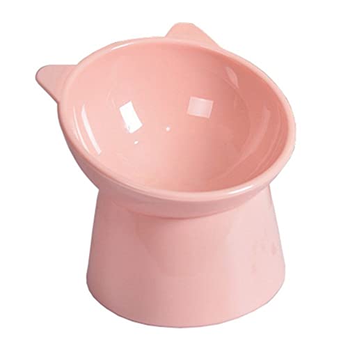 SUICRA Futternäpfe Cat Dog Bowl High Foot Pet Food Water Bowl 45° Neck Protector Dish Kitten Dispenser Pet Supplies Accessories (Color : Pink) von SUICRA