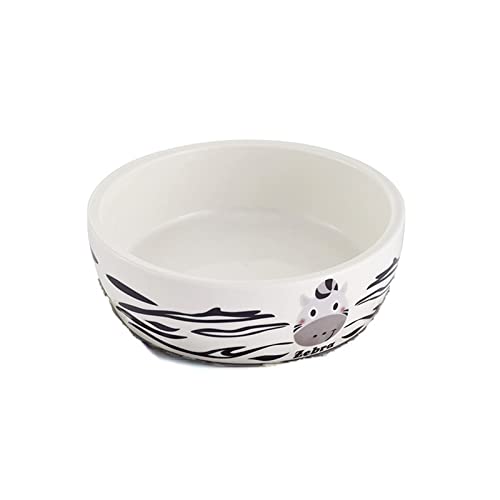 SUICRA Futternäpfe Ceramic Pet Dog Bowl Anti-Skid and Anti-overturning Cats Dogs Food Bowl to Protect Cervical Spine Small Pet Supplies Accessories (Color : Zebra) von SUICRA