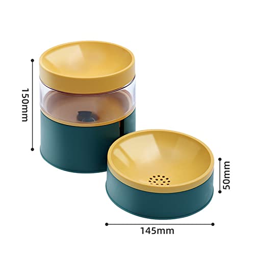 SUICRA Futternäpfe Pet Bowls Cat Dog Automatic Food Water Feeder Double Bowls Puppy Raise Drinking Dish for Cats Feeding Supplies Dual Use (Color : Yellow) von SUICRA