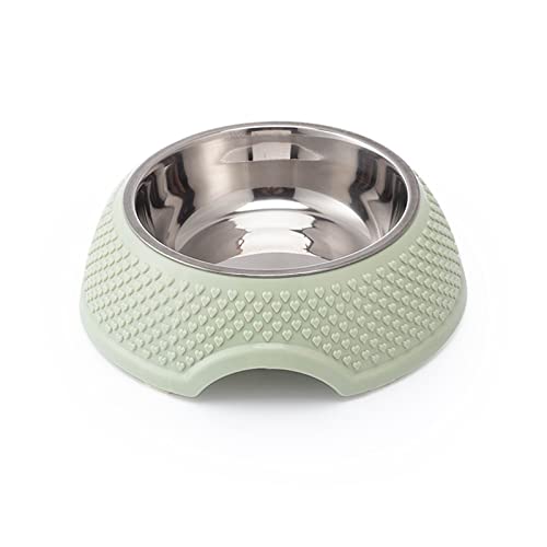 SUICRA Futternäpfe Pet Feeding Bowls, Tableware, Drinking Plates, Stainless Steel Sealed Bowls (Color : Green) von SUICRA