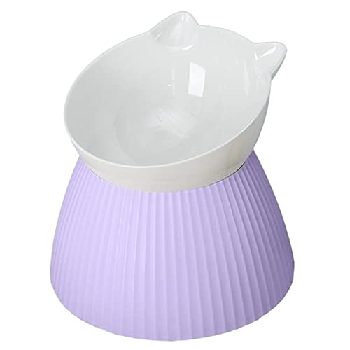 SUICRA Futternäpfe Pet Food Bowl Anti-Slip Bowl Neck Protection Bowl (Color : Purple) von SUICRA
