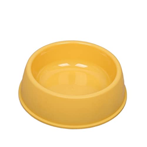 SUICRA Futternäpfe Pet Supplies Food Bowl Drinking Bowl Plastic Scrub Single Bowl (Color : Yellow, Size : L) von SUICRA
