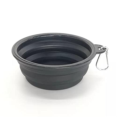SUICRA Futternäpfe Portable Pet Dog Food Bowl Pet Folding Bowl (Color : Black, Size : 350ml) von SUICRA