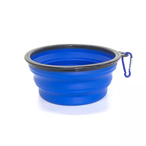 SUICRA Futternäpfe Portable Pet Dog Food Bowl Pet Folding Bowl (Color : Blue, Size : 350ml) von SUICRA