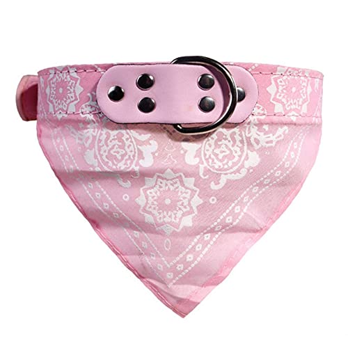 SUICRA-Halsband für Hunde. Tracking-Halsband für H Pet Collars with Print Scarf Cute Adjustable Small Dog Collar Neckerchief Puppy Pet Slobber Towel Cat Accessories (Color : Pink, Size : L) von SUICRA