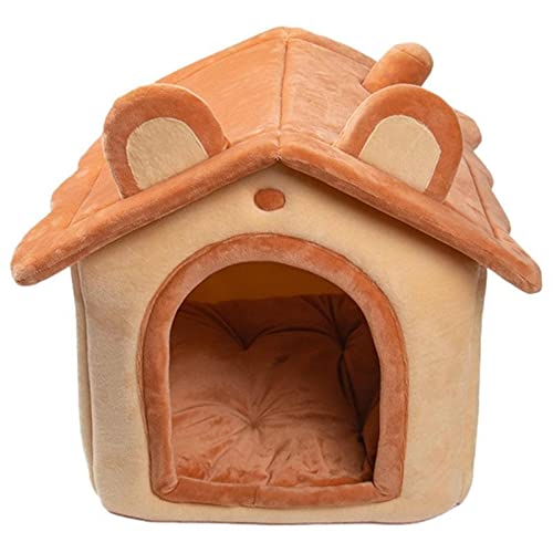 SUICRA Haustierbett waschbar Covered Cat Bed Portable Cat Bed for Indoor Cats Comfortable Bed for Cats Capacious Winter Warm Semi-Enclosed Pet Nest for (Size : L) von SUICRA