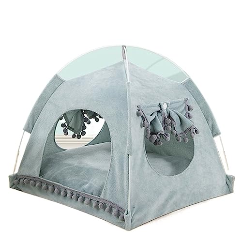 SUICRA Haustierbetten Cat Dog Tent Indoor Pet House Tent Bed Dog (Color : Blue (Green)) von SUICRA