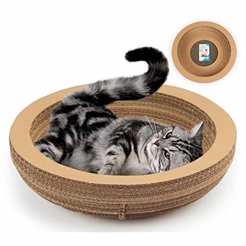 SUICRA Haustierbetten Cat Scratch Board Big Cat Toy Corrugated Cat Paper Bowl with Catnip Cardboard Bowl Grinding Claw Cat Sleeping Bed von SUICRA