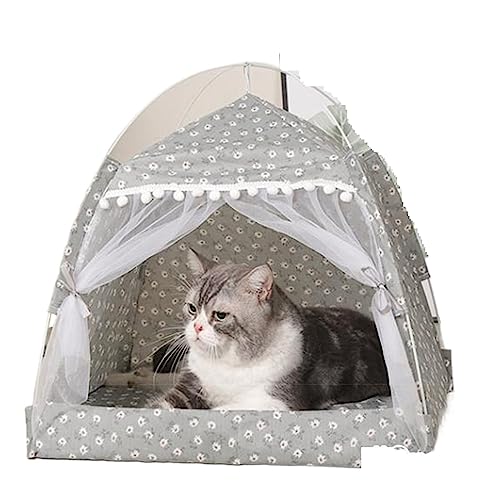SUICRA Haustierbetten Cat Tent Bed Pet Products The General Closed Cozy Hammock with Floors Cat House Pet Small Dog House (Color : Green, Size : 48 * 48 * 49CM) von SUICRA