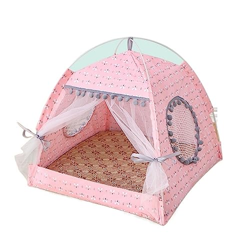 SUICRA Haustierbetten Cat Tent Bed Pet Products The General Closed Cozy Hammock with Floors Cat House Pet Small Dog House (Color : Pink, Size : M) von SUICRA