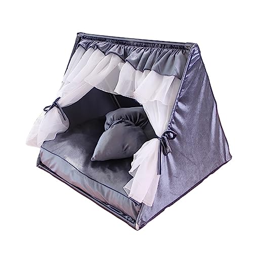 SUICRA Haustierbetten Cat Tent with Cushion,Pet Dogs Cats and Other Pets (Color : Gray) von SUICRA
