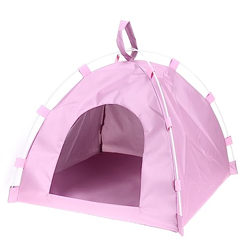 SUICRA Haustierbetten Dog Cage Dog House Dog Cat Tent Soft Comfortable Folding Bed Portable Cute Animal (Color : Pink) von SUICRA