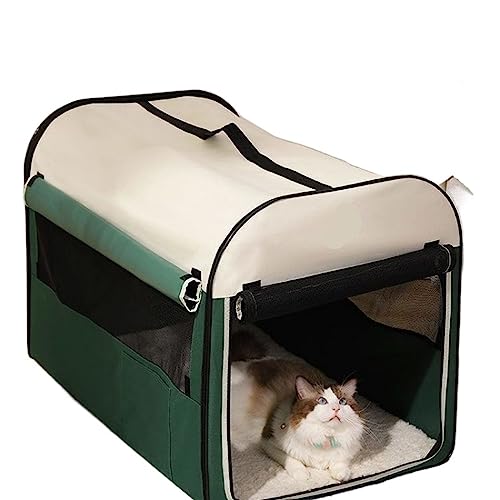 SUICRA Haustierbetten Dog House Closed Dog House Indoor Foldable Pet Car Tent and Dog Cage (Color : Green, Size : M) von SUICRA