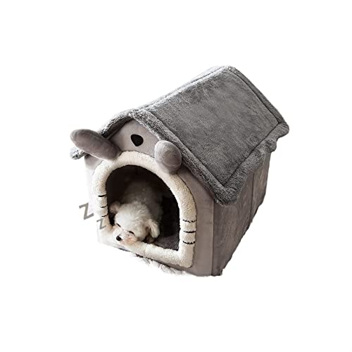 SUICRA Haustierbetten Dog House Kennel Soft Pet Bed Small Cat Tent Indoor Enclosed Warm Plush Sleeping Nest Basket with Removable Cushion Pet Supplies (Size : L) von SUICRA