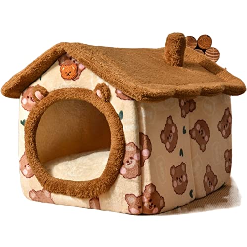 SUICRA Haustierbetten Foldable Dog House Pet Cat Bed Winter Dog Villa Sleep Kennel Removable Nest Warm Enclosed Cave Sofa Pet Supply (Color : 3, Size : M) von SUICRA