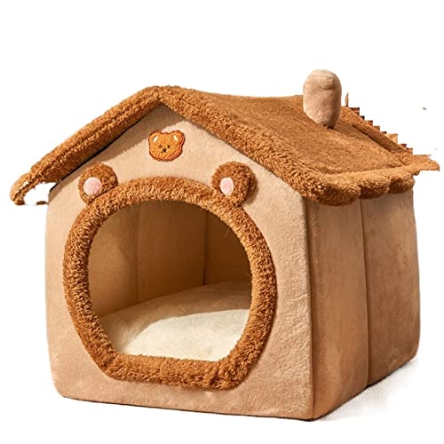 SUICRA Haustierbetten Foldable Dog House Pet Cat Bed Winter Villa Sleep Kennel Removable Nest Warm Enclosed Cave Sofa Pet Supply (Color : 1, Size : M) von SUICRA