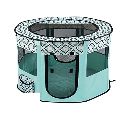 SUICRA Haustierbetten Pet Cat Delivery Room Kitten Round Breathable Fence Small Dog Kennel Folding Puppy Outdoor Tent Mesh Cat Cage Pet Supplies (Color : 5, Size : S 72x72x40cm) von SUICRA