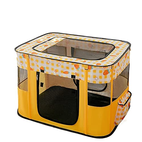 SUICRA Haustierbetten Portable Folding Cat Bed Basket Cozy Nest, Folding Tent for Kitten Puppy Lounger Cushion In Delivery Room Cat House Pet Supplie (Color : Orange, Size : M) von SUICRA