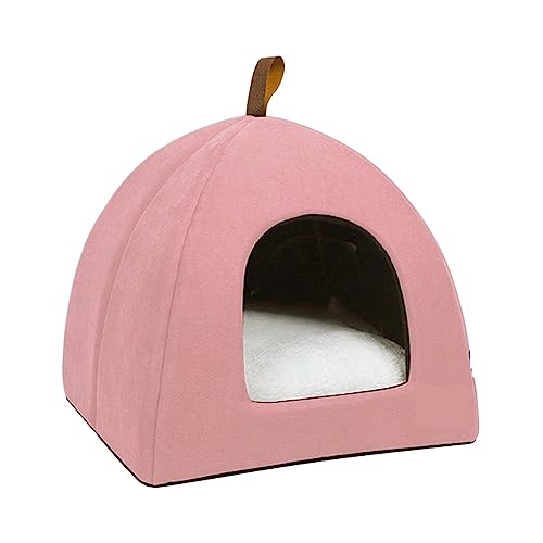 SUICRA Haustierbetten Portable Folding Pet Tent Dog House Durable Dog Fence for Cats Large Outdoor Dog Cage Pet Playpen Cats Dogs Puppies and Kittens (Color : Pink, Size : 34 * 34 * 33cm) von SUICRA