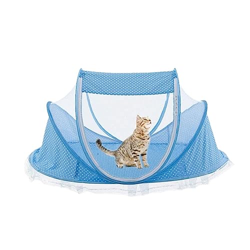 SUICRA Haustierbetten Summer Cat Litter Small Dog Tent Summer Kennel Mat Pet Delivery Room Pet Tent Breeding Cat Room (Color : Blue) von SUICRA