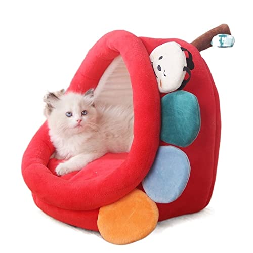 SUICRA Haustierbetten Warm Cat Bed Kitten House Pet Basket Lounger Cushion Small Dogs Pillow Mat Tent Puppy Nest Cave Sleeping Beds House for Cats (Color : 2, Size : L) von SUICRA